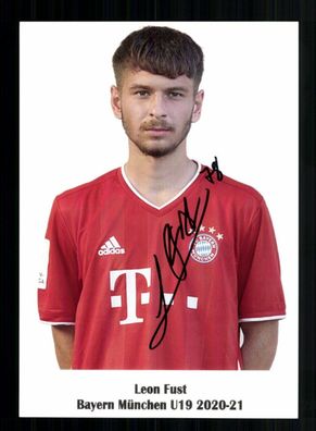 Leon Fust Autogrammkarte Bayern München U 19 2020-21 Original Signiert