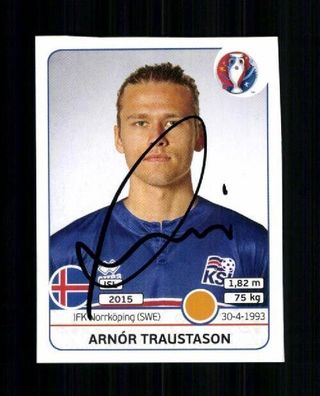 Arnor Traustason Norwegen Panini Sammelbild Euro 2016 Original Signiert + A 233614