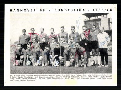 Original Mannschaftskarte Hannover 96 1965-66 22x Original Signiert + G 40216
