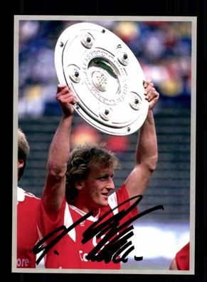 Andreas Brehme Autogrammkarte Bayern München Deutscher Meister Original Signiert
