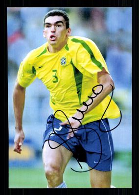 Lucio Foto Nationalspieler Brasilien Weltmeister 2002 Original Signiert + G 40449