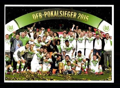 VFL Wolfsburg Mannschaftskarte DFB Pokalsieger 2015