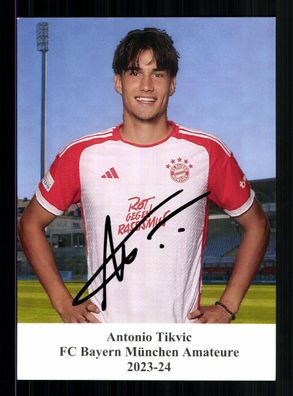 Antonio Tikvic Autogrammkarte Bayern München Amateure 2023-24 Original Signiert