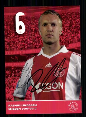 Rasmus Lindgren Autogrammkarte Ajax Amsterdam 2009-10 Original Sign+ A 233872