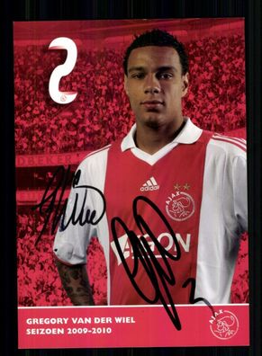 Gregory van der Wiel Autogrammkarte Ajax Amsterdam 2009-10 Orig Sign+ A 233878