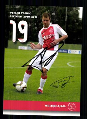 Teemu Tainio Autogrammkarte Ajax Amsterdam 2010-11 Original Sign + A 233890