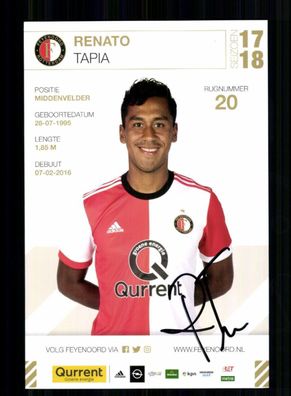 Renato Tapia Feyenoord Rotterdam 2017-18 Original Signiert + A 233915