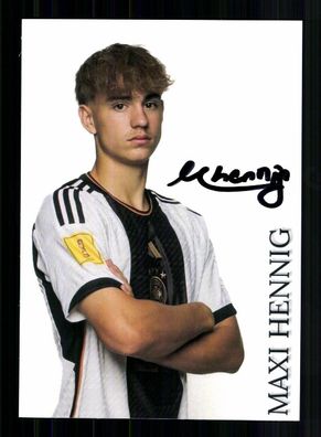 Maxi Henning Autogrammkarte DFB U 17 Weltmeister 2023 Original Sign+ A 233196