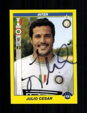 Julio Cesar Inter Mailand Panini Sammelbild 2009-10 Original Signiert + A 233571