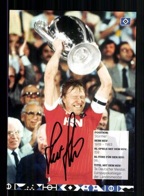Horst Hrubesch Autogrammkarte Hamburger SV Original Signiert + A 233809