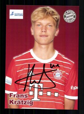 Frans Krätzig Autogrammkarte Bayern München Amateure 2022-23 Original Signiert