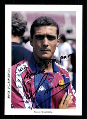 Guillermo Amor Autogrammkarte FC Barcelona Original Signiert + G 40442
