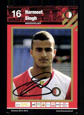 Harmeet Singh Feyenoord Rotterdam 2013-14 Original Signiert + A 233925