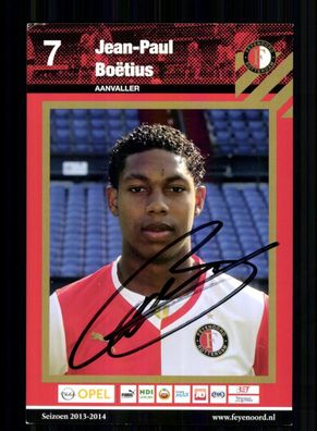 Jean Paul Boetius Feyenoord Rotterdam 2013-14 Original Signiert + A 233926