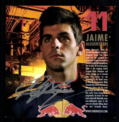 Jaime Alguersuari Formel 1 2009-2011 Autogrammkarte Original Signiert + G 40552