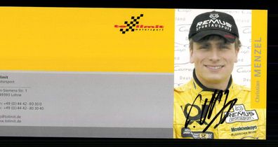 Christian Menzel Autogrammkarte Original Signiert Motorsport + G 40696