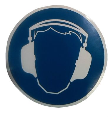 Gehörschutz benutzen, tragen, Gebots schild, Verbot, Folie, 100 mm, 8017.001