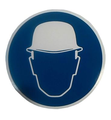 Kopfschutz benutzen tragen, Gebotsschild Verbotsschild, Folie, 100 mm, 8017.021