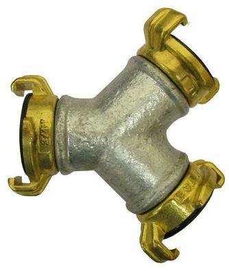 Y-Stück mit 3/4"-Durchl., 2-fach-Verteiler, Klauenkupplung 3/4", Geka, 7035.083