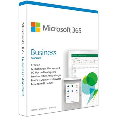 MS 365 Business Standard DE 1Y Subscrip for Windows 10/ MacOS - Microsoft KLQ-006...