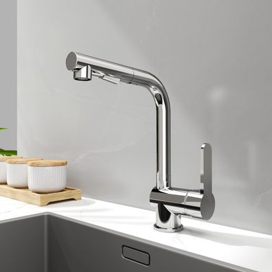 EMKE® Küchenarmatur Ausziehbar 360° Zinklegierung Spültischarmatur Wasserhahn Küche