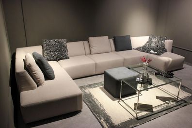 U-Form Sofa Modern Ecksofa mit Couchtisch Polstercouch Wohnzimmer Möbel