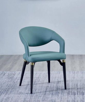 Blauer Esszimmer Stuhl Luxus 1-Sitzer Stilvolle EInsitzer Holz Stühle