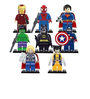 8 Stück Marvel Avengers Super Hero Comic Minifiguren Dc Minifigur Geschenk