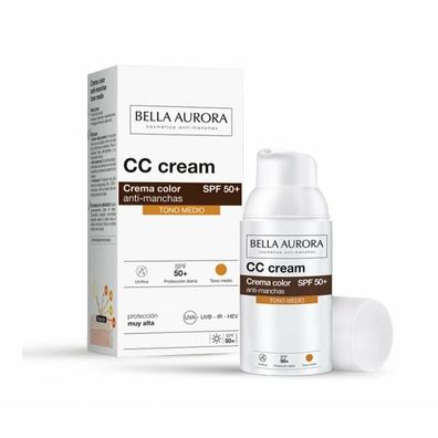 Bella Aurora CC Cream Anti Dark Spots SPF50+ #medium 30ml