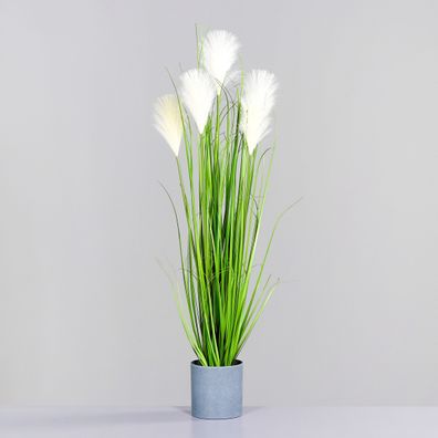 Deko Pampasgras Kunstpflanze - 89 cm - Tischdeko Kunst Blume Topf Zimmer Pflanze