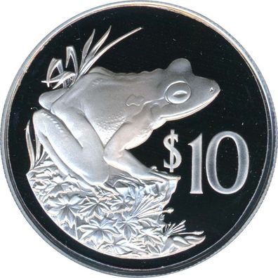 Fidschi 10 Dollars 1986 PP World Wildlife Fund Silber*