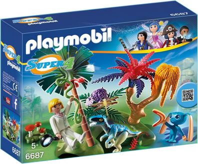 Playmobil Super 4 - Lost Island mit Alien und Raptor (6687) Dinosaurier