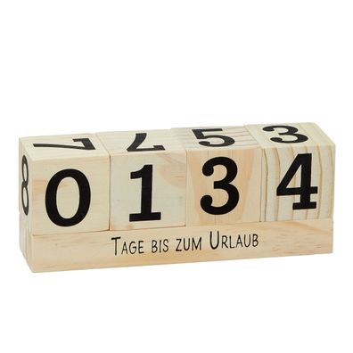 Holz Countdown Würfel für 8 Anlässe - 16 x 6 cm - Zähler Dauer Memo Kalender