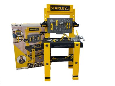 Smoby Stanley Werkbank mit Werkzeugset gelb-schwarz - 360728 Kinder Spielzeug