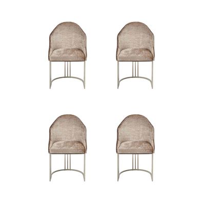 Esszimmerstuhl Luxus 4x Stühle Textil Design Metall Modern Stuhl Möbel