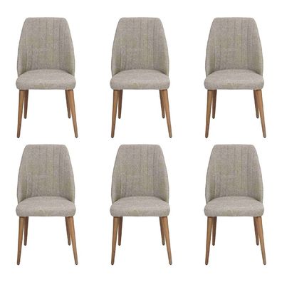 Modern 6x Stühle Polsterstuhl Luxus Sessel Grau Stuhl Lehnstuhl Esszimmer