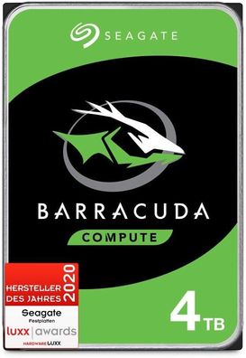 Seagate BarraCuda 4TB interne Festplatte HDD - 3,5 Zoll SATA 6Gb/ s 5400 RPM
