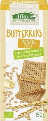 Allos 3x Dinkel-Butterkeks 150g