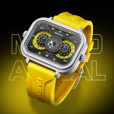 Herren-Multifunktionsuhr mit zwei Uhrwerken, wasserdicht, leuchtend, modisch