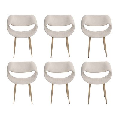 Luxus Stühle 6x gepolstert Moderne Weiß Stuhl Stuhl Esszimmer Wohnzimmer neu