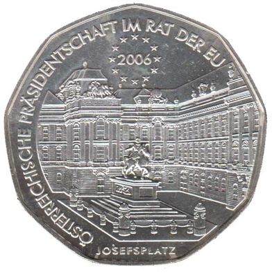 Österreich 5 Euro 2006 EU-Präsidentschaft Silber*