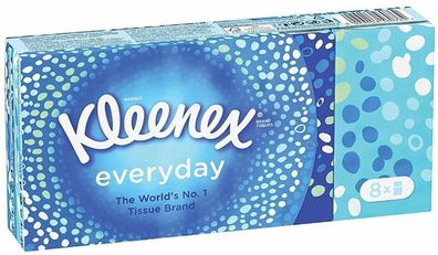 Kleenex Alltags-Chusten, 8er-Pack - Taschentücher für den täglichen Bedarf