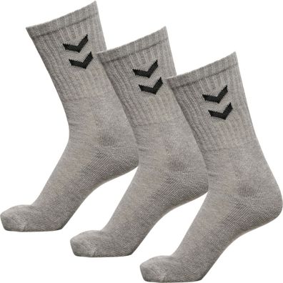 HUMMEL Basic Socken 3er Pack (3 Paar Socken) Grau Meliert NEU