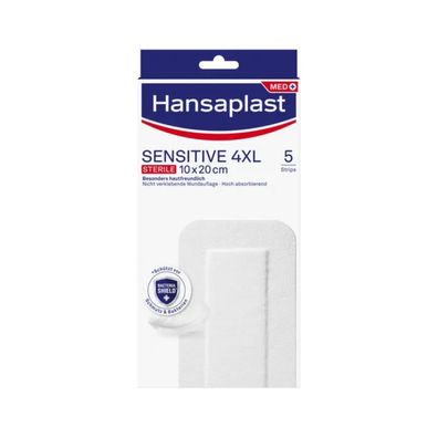 Hansaplast Sensitive 4XL Steril 10 cm x 20 cm, 5 Stück | Packung (5 Stück) (Gr. 4XL)