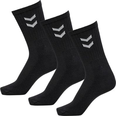 HUMMEL Basic Socken 3er Pack (3 Paar Socken!) Schwarz NEU