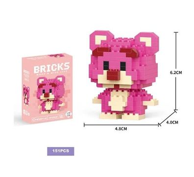 Nanoblock Bricks Mini Baustein pinker Teddy