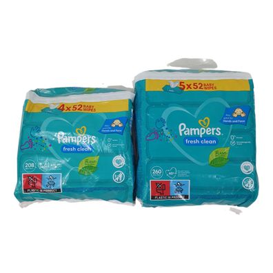 Pampers Feuchttücher Fresh Clean 9x 52 St ( 468 Stück ) Baby Reinigungstücher