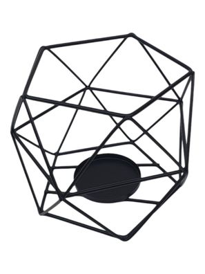 Kerzenhalter Teelichthalter Schwarz Metall Geometrische Form, Deko, Draht