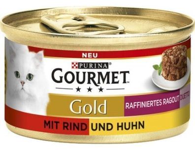 Purina Gourmet Katzennassfutter Rind & Huhn 85g