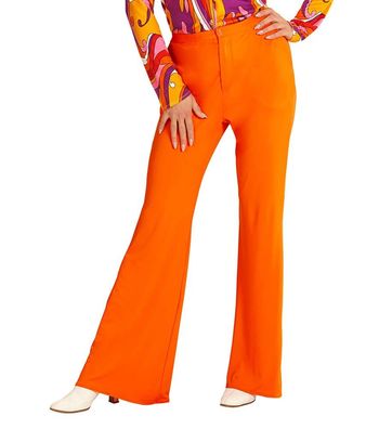Schlaghose Damen Groovy 70s orange - Größe: S/ M